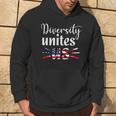 Diversity Unites Us Patriotic American Flag Anti-Racism Hoodie Lifestyle