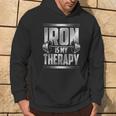 Dumbbell Workout Iron Is My Therapy Weightlifting Gym Addict Hoodie Lifestyle