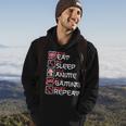 Eat Sleep Anime Gaming Repeat Otaku Gamer Japanese Anime Hoodie Lifestyle