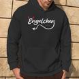 Engelchen Schriftzug Schwarzes Hoodie mit Herzmotiv, Liebe Design Lebensstil