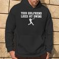 Baseball Quote Your Girlfriend Likes My Swing Youth Hoodie Lifestyle