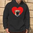 Pug Lover Dog Love Red Heart Father's Day Hoodie Lifestyle