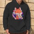 Genderfluid Pride Kawaii Fox Ramen Noodles Genderfluid Flag Hoodie Lifestyle