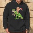 Gingerbread Man Riding DinosaurRex Christmas Boys Men Hoodie Lifestyle