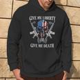 Give Me Liberty Or Give Me Death Skull Ar-15 American Flag Hoodie Lifestyle