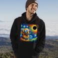 Golden Retriever Solar Eclipse 2024 Van Gogh Starry Night Hoodie Lifestyle