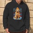 Golden Retriever In Winter Hat Happy Golden Retriever Kapuzenpullover Lebensstil