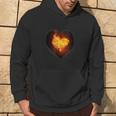 Heart On Fire Flames Heart Hoodie Lifestyle