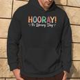 Hooray It's Library Day Reader Books Lover Groovy Hoodie Lifestyle