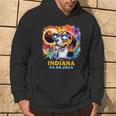 Indiana Total Solar Eclipse 2024 Beagle Dog Colorful Hoodie Lifestyle