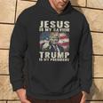 Jesus Is My Savior Trump Is My President 2024 American Flag Hoodie Lifestyle