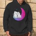 Kawaii Anime Cats Couple On Purple Moon In Love Otaku Cute Hoodie Lifestyle