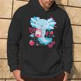 Kawaii Axolotl Batido De Leche De Fresa Retro De Los Años 90 Anime Axolotl Sudadera Estilo de vida