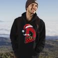 Letter D Initial Name Plaid Santa Hat Christmas Hoodie Lifestyle