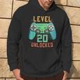 Level 20 Unlocked 20Th Birthday Gamer 20 Year Old Male Hoodie Lifestyle