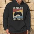 Level 8 Unlocked Video Gamer 8Th Birthday Vintage Hoodie Lifestyle