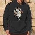 Lilie Flowers Celestial Cat In A Crescent Moon Hoodie Lifestyle