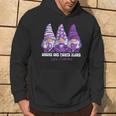 Lupus Awareness Month Purple Ribbon Gnomies Support Hoodie Lifestyle