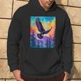 Majestic Eagle Silhouette Freedom's Colors Hoodie Lifestyle