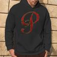 Monogram Initial Letter P Red Heart Hoodie Lifestyle