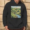 New Zealand Hobbiton Tranquility Graphic Hoodie Lifestyle