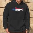 North Carolina State Flag Catfish Fishing Hoodie Lifestyle