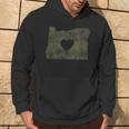 The Official Oregon Love Heart Beige Hoodie Lifestyle