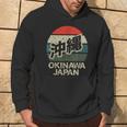 Okinawa Japan Kanji Character Circular Retro Sunset Hoodie Lifestyle