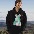 Plaid Pastel Multi Color Gingham Check Easter Bunny Hoodie Lifestyle