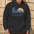 Port Clinton Oh Sailboat Vintage 80S Sunset Hoodie Lifestyle