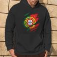 Proud Portuguese Torn Ripped Portugal Flag Hoodie Lifestyle