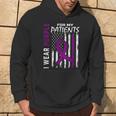 Purple For Patients Alzheimers American Flag Print On Back Hoodie Lifestyle