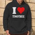 Red Heart I Love Timothee Hoodie Lifestyle