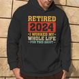 Retired 2024 Retirement Finally Retired Humor Retirement Hoodie Lifestyle