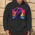 Retro Sunset Presa Canario Dog Black Hoodie Lebensstil