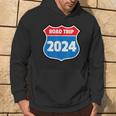 Road Trip 2024 Sign Family Group Matching Distressed Hoodie Lifestyle