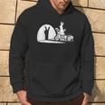 Salut Motard Humour Ombre Chinoise Lapin Main Moto Vintage Sweat à capuche Lifestyle