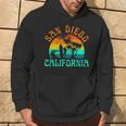 San Diego California Beach Surf Summer Vacation Girl Vintage Surfer Hoodie Lifestyle