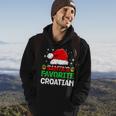 Santa's Favorite Croatian Christmas Family Matching Hoodie Lifestyle