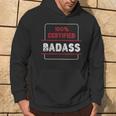 Schwarzes Hoodie 100% Certified Badass, Coole Aufdruck Mode Lebensstil