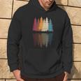 Schwarzes Hoodie Waldspiegelung, Aquarell Design Lebensstil