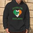 Shamrock Clover In Dublin Ireland Flag In Heart Shaped Hoodie Lifestyle