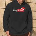 Stay Sober Santa Hat Hoodie Lifestyle