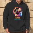 Texas Total Solar Eclipse 2024 Pug Dog With Glasses Hoodie Lifestyle