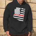 Thin Red Line Firefighter Flag Phoenix Arizona RED Hoodie Lifestyle