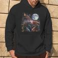 Three Dragon Starry Night Dragon Animal Howling At The Moon Hoodie Lifestyle