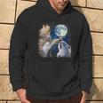 Three Squirrels Howling At The Moon Lover Animal Squirrel Hoodie Lifestyle