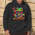Tie-Dye Cool Frog Peace Sign Hippie Hoodie Lifestyle
