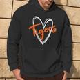 Tigers School Sports Fan Team Spirit Cute Heart Tigers Hoodie Lifestyle