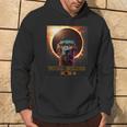 Total Eclipse April 8 2024 Irish Wolfhound Dog With Glasses Hoodie Lifestyle